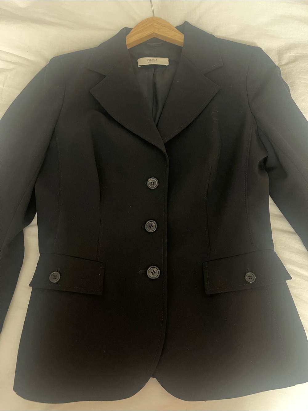 Prada Black Single-Breasted Tailored Blazer Jacket